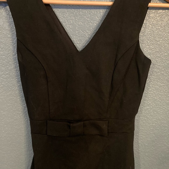 Lulu’s Black Fitted Dress with Bow Accent - Picture 3 of 5